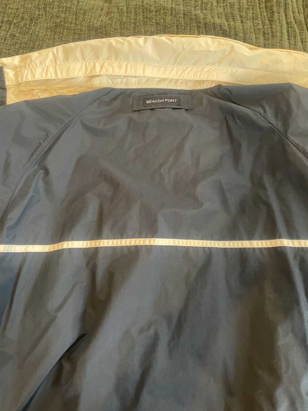 Navy Windbreaker with Cream Trim - Picture 9 of 10